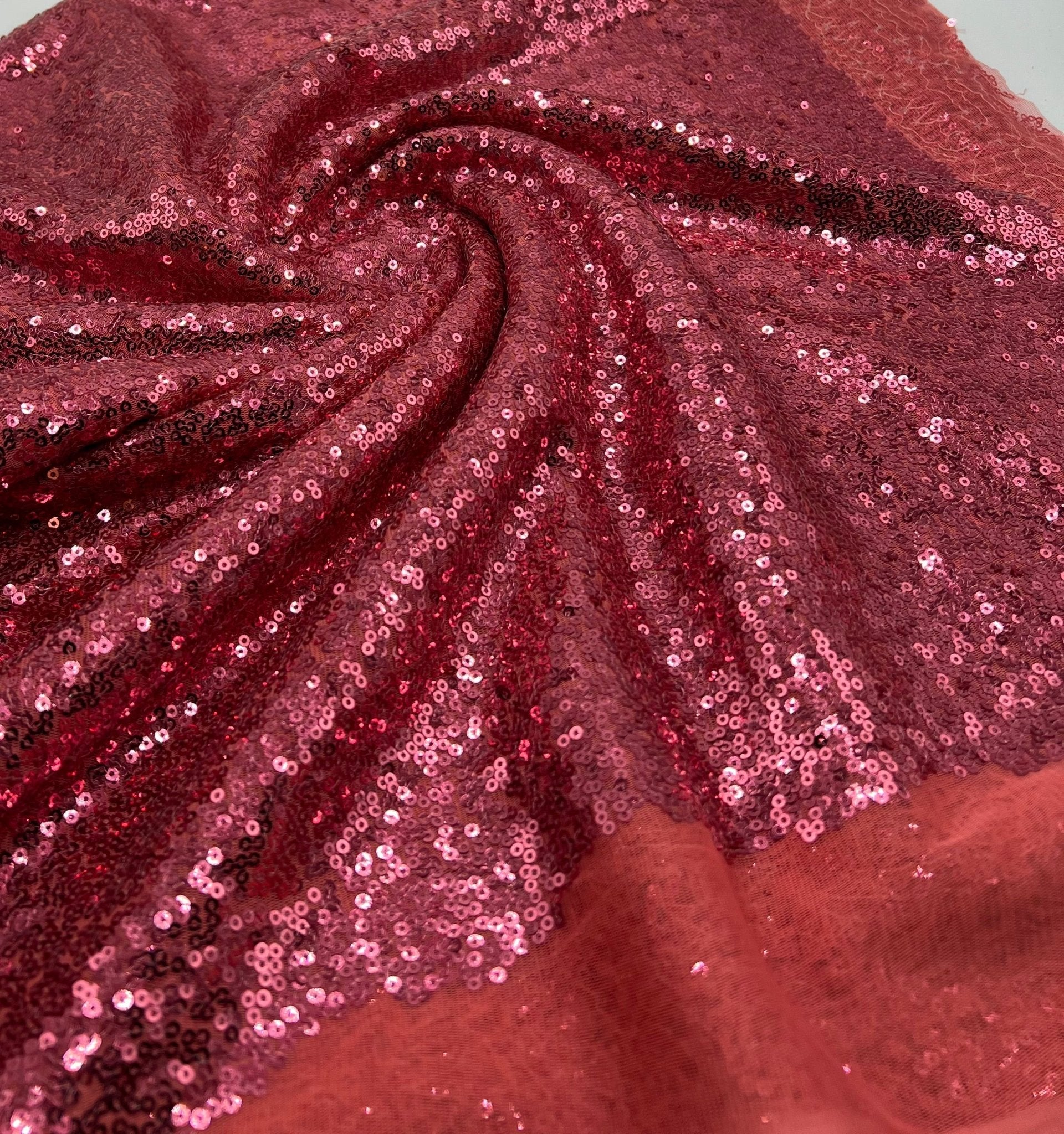 Pink On Pink Sequin Detail Non Stretch Fabric - T9 Fabrics